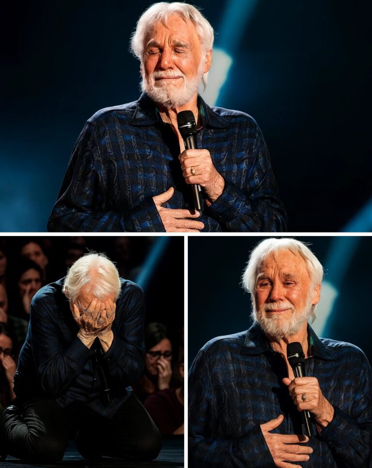“KENNY ROGERS’ FINAL STAGE: A TEARFUL FAREWELL THAT SHATTERED HEARTS”. Under the soft glow of the spotlight, Kenny Rogers stood on his last stage, his voice trembling as he recounted the crushing poverty of his youth and the battles that shaped him. Every word dripped with pain, every pause heavy with unspoken sorrow, as if the stage itself carried the weight of a lifetime. Fans wept alongside him, feeling the raw vulnerability of a man who had given the world so much music yet bore so many hidden struggles. His final song faded, but before stepping back, he turned to the audience one last time—an aching, intimate confession, a goodbye soaked in love, loss, and unfulfilled dreams. That night, the curtain didn’t just close—it broke hearts everywhere, leaving a silence that spoke louder than any applause…