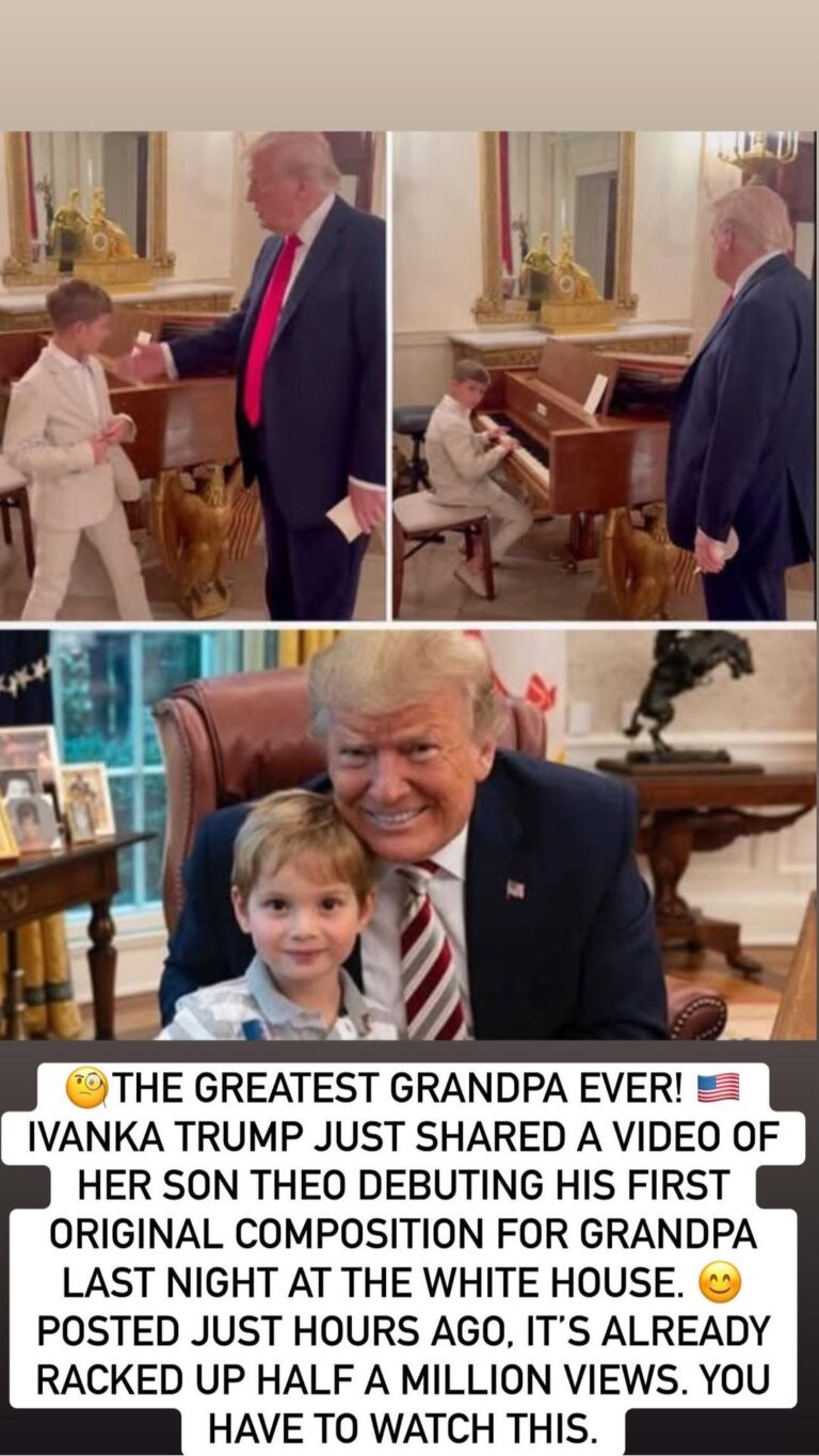 Ivanka Shares Sweet Video of Son Theo Playing Piano for Grandfather at the White House