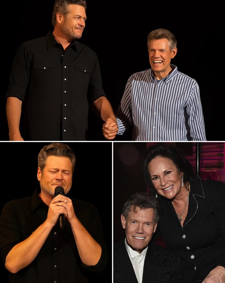 The moment that silenced the entire country! On a brightly lit stage in the heart of Texas, Blake Shelton suddenly held hands with his idol Randy Travis and walked out, causing 20,000 hearts to explode in cheers and tears. As the sea of ​​people sang “Forever and Ever, Amen” in unison, Travis – though unable to sing after a serious illness – still smiled, letting the wave of love wash over him. The atmosphere became so sacred that many in the audience trembled with emotion, calling this a historic moment, where the past and present of country music merged into a living legend. Shelton quietly wiped away his tears, then bowed his head to his predecessor: “Without Randy Travis, there would never be a Blake Shelton today.” And in that moment, the entire audience understood that they were witnessing something far beyond music—an immortal tribute to the icon of an entire generation.