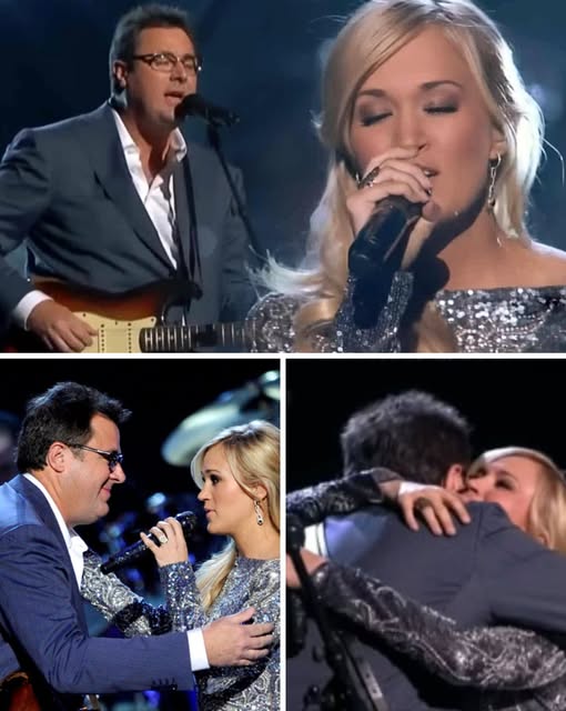 “A sleepless night…” – and America was in awe! On CBS, when Carrie Underwood sang “How Great Thou Art” accompanied by Vince Gill’s magical guitar, the audience was swept up in a storm of emotions. The whole room was silent, then burst into tears as Carrie soared to the heavens with her high notes, while Vince brought depth with his guitar and warm harmony. Fans affirmed that this was not just a performance, but a miracle of music, an immortal moment in the history of country music. Within a few hours of airing, the video exploded on YouTube, becoming an unforgettable milestone – the legendary duet between Carrie and Vince.