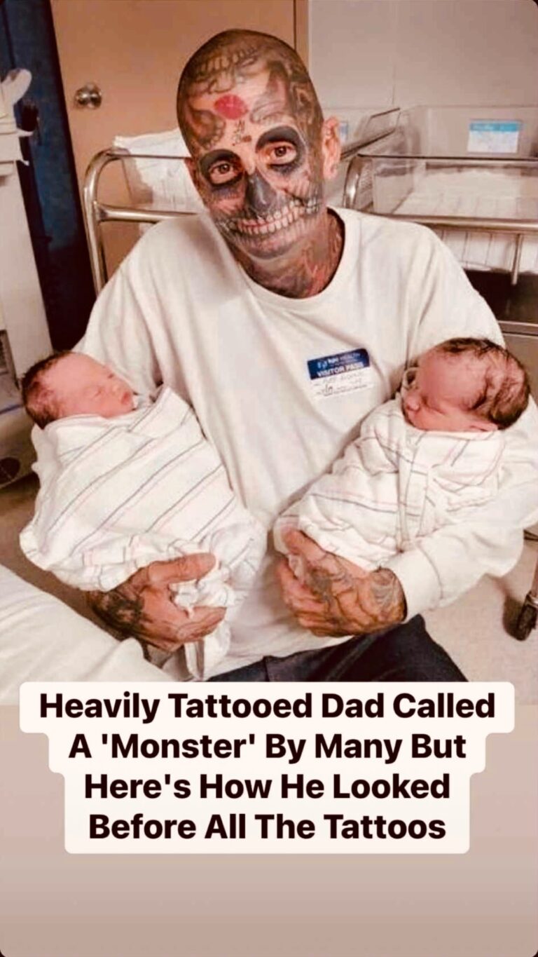 Heavily tattooed dad faces backlash as people think he is a horrible father – then his wife reveals the truth